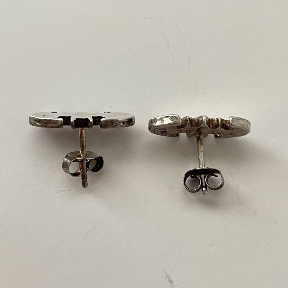 TM & DC Comics Batman Logo Earrings Cutout Sterling Silver Stud - Picture 7 of 13